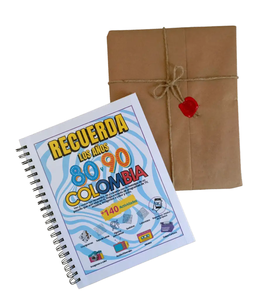 Regalo especial y original para hombre y mujer: libro de pasatiempos retro de los 80s y 90s en Colombia, ideal para Navidad, Amor y Amistad, cumpleaños , aniversarios o cualquier sorpresa.